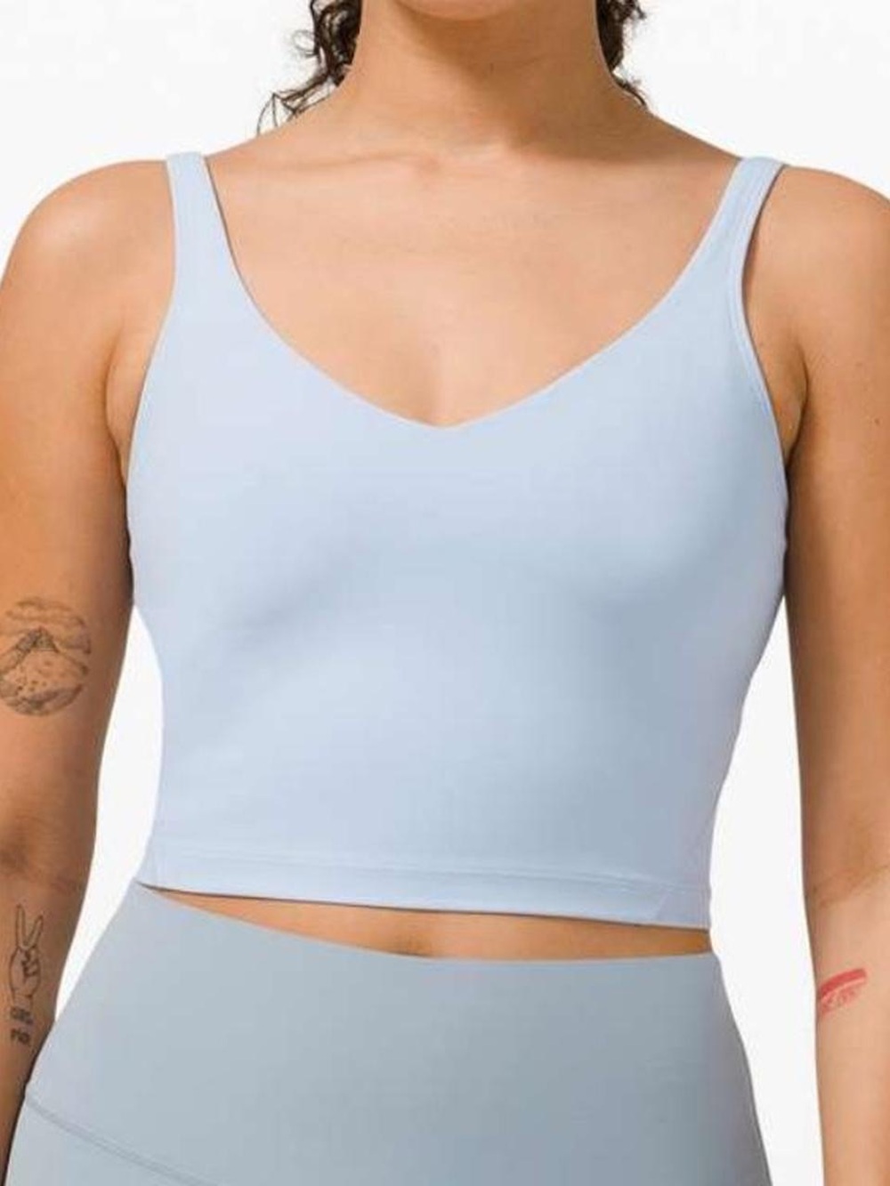 Lululemon Align Crop Tank Light Blue Athletic Tank with Scoop Neck